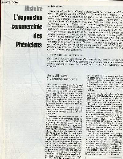 L'expansion commerciale des Phniciens - Histoire textes et documents pour la classe n20 24 sept.1968.