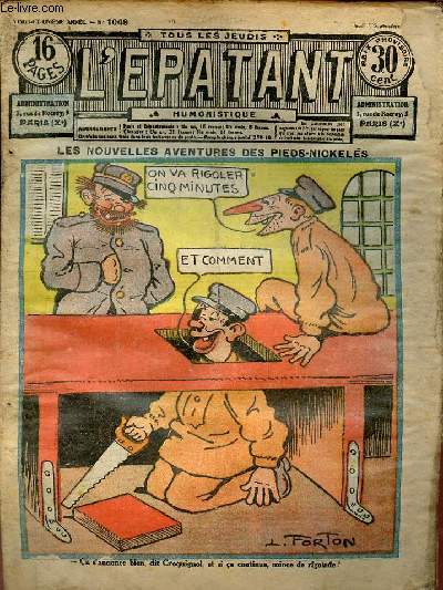 L'patant n1049 21e anne septembre 1928 - Tirelaine champion - radassar - la chasse au convict XIV - l'homme aux rubis - les nouvelles aventures des pieds-nickels LXXXV - le plan du croiseur S - fire mine VIII - la leon de patinage etc.