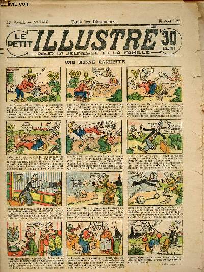 Le petit illustr pour la jeunesse et la famille n1610 32e anne 18 aot 1935 - Une bonne cachette - un petit sourire svp - pour sauver Lilian roman d'aventures dramatiques - le pare averse - les exploits sportifs de kid marius athlte complet XL etc.