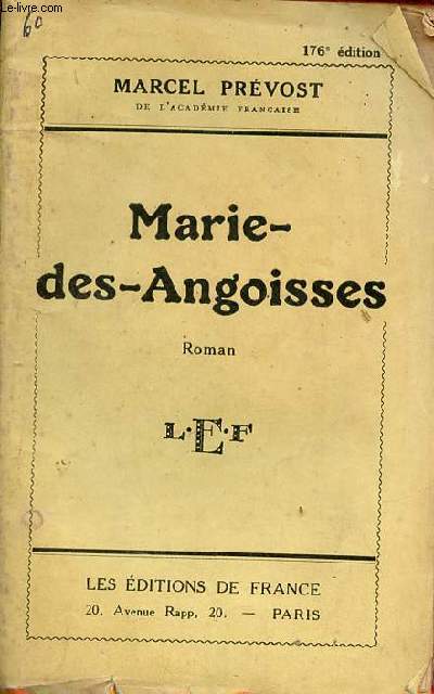 Marie-des-Angoisses - Roman.