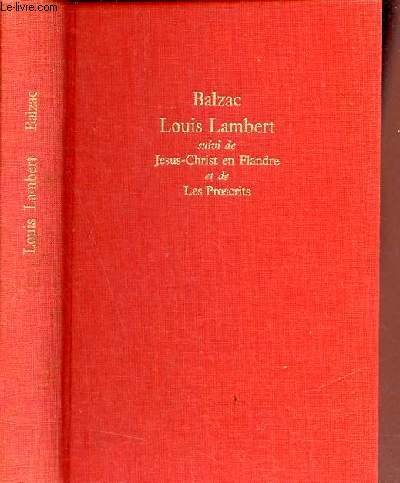 Louis Lambert suivi de les proscrits et de Jsus-Christ en Flandre.