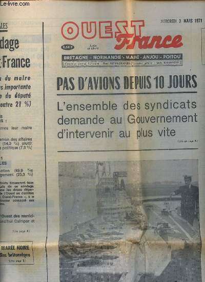 Ouest France mercredi 3 mars 1971 -