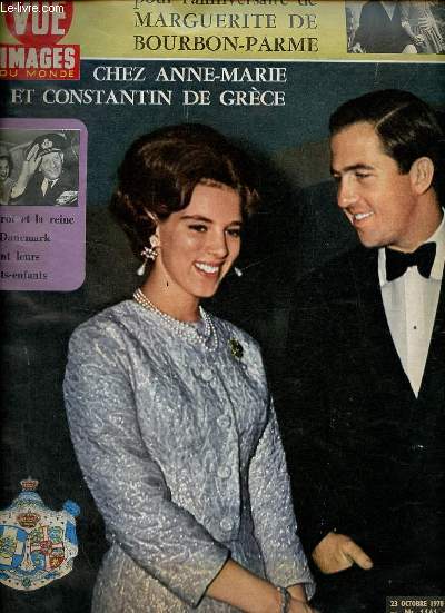 Point de vue images du monde n1161 26e anne 23 octobre 1970 - 16 princes et princesses pour l'anniversaire de Marguerite de Bourbon-Parme - Chez Anne-Marie et Constantin de Grce - le roi et la reine de Danemark ftent leurs petits-enfants.