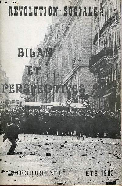 Rvolution-sociale ! bilan et perspectives - Brochure n1 t 1983.