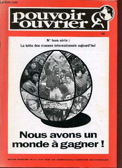 Pouvoir ouvrier n hors srie avril 1995 - Nous avon sun monde  gagner ! - une perspective rvolutionnaire - tensions et crise dans les pays imprialistes - la restauration du capitalisme - chaos et effondrement dans le monde semi-colonial etc.