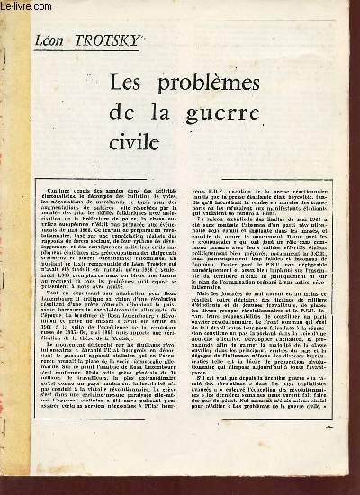 Les problmes de la guerre civile.