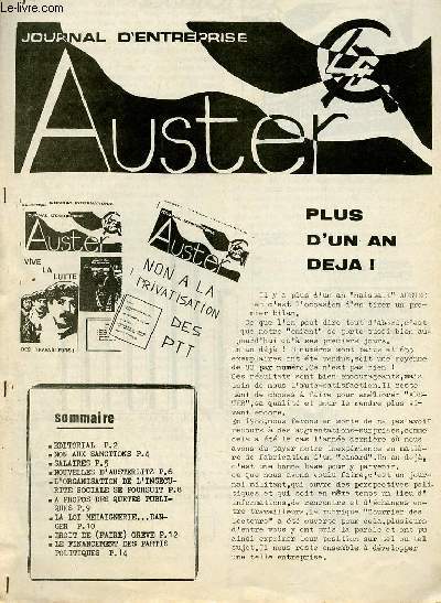 Combat international journal d'entreprise Auster n9 janvier 1988 - Editorial - non aux sanctions - salaires - nouvelles d'Austerlitz - l'organisation de l'inscurit sociale se poursuit -  propos des qutes publiques - la loi mehaignerie danger etc.