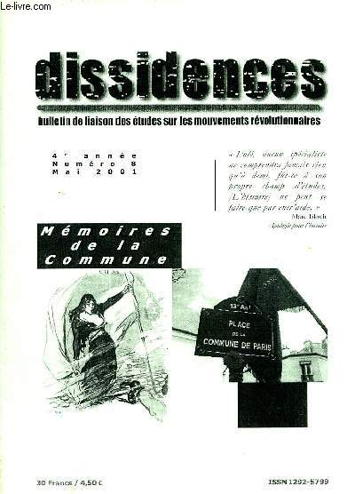 Dissidences n8 4e anne mai 2001 - Mmoires de la commune.