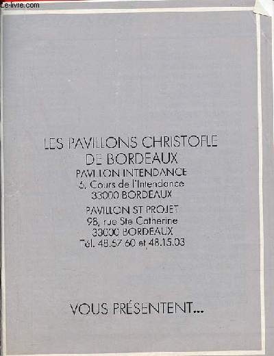 Catalogue les pavillons Chritofle de Bordeaux .