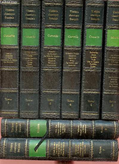 Thatre classique franais - 12 volumes - 5 volumes Corneille + 5 volumes Molire + 2 volumes Racine.