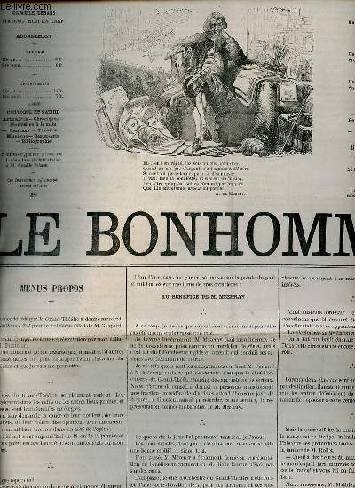 Le Bonhomme n45 deuxime anne dimanche 22 janvier 1865 - Menus propos - au bnfice de M.Mzeray - les truffes - ncrologie Abel Jannet - grand thatre reprise de Guillaume Tell en quatre actes - Molire  Bordeaux - de omnibus.