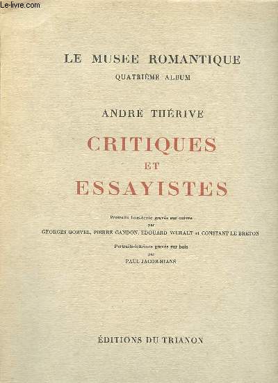 Le muse romantique quatrime album - Critiques et essayistes - portraits hors texte absents.