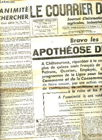 Le courrier du commerce n6882 78e anne lundi 2 dc.1946 - L'unanimit  rechercher par Albert Boutin - bravo les Berrichons apothose de la libert ! - le problme de la viande n'est pas encore solutionn - les cotisations rclames par la CARCO etc.