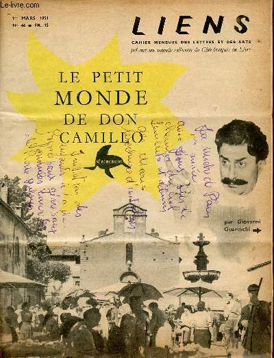Liens n46 1er mars 1951 - Rilke ou l'authentique  l'tat pur par Christian Caprier - Carabin soldat, chirurgien, crustac ou insecte ? par Marcel Lob - mondes en collission par Immanuel Velikovsky - le petit monde de Don Camillo evnement .