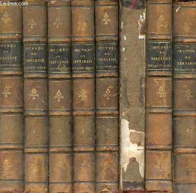 Oeuvres compltes de J.H.Bernardin de Saint-Pierre - 8 volumes - Tomes 3-4-5-6-7-8-11-12.