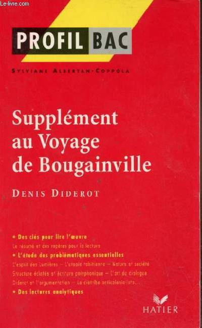 Supplment au voyage de Bougainville Denis Diderot - Collection Profil bac n273.