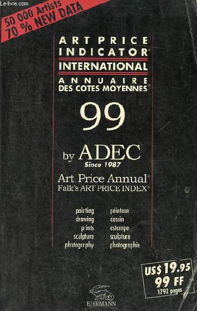 Art price indicator intenational - Annuaire des ctes moyennes 99.