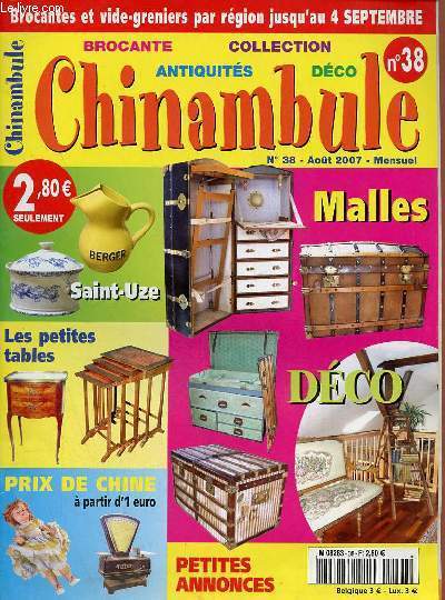 Chinambule n38 aot 2007 - Les Puces du Canal - petites tables - la grange  Elise - Malles - Saint-Uze - comment apprcier l'ge rel d'une peinture  l'huile - cyberchineur.