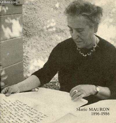 Marie Mauron 1896-1986 - envoi de Alain Benoit.