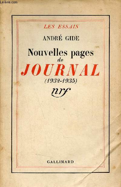 Nouvelles pages de Journal 1932-1935 - Collection les essais.