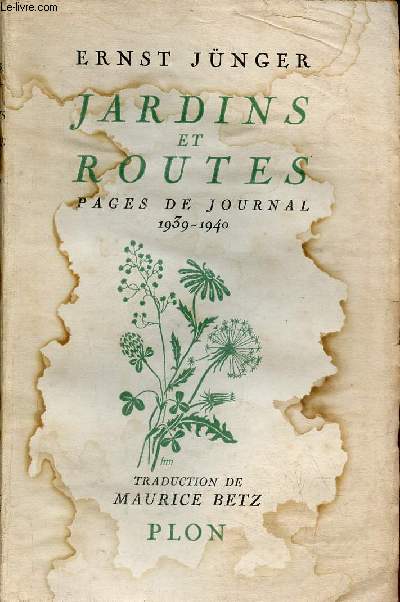 Jardins et routes pages de journal 1939-1940.