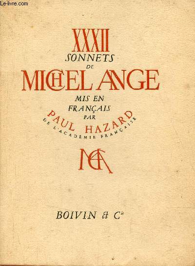 32 Sonnets de Michel Ange.