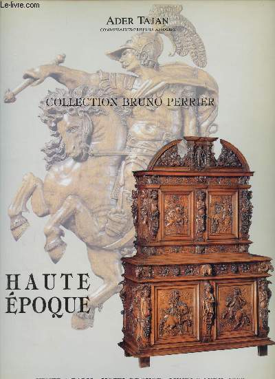 Catalogue de ventes aux enchres - Collection Bruno Perrier haute poque exceptionnel ensemble de mobilier du moyen-ge et de la renaissance - Vente  Paris htel Drouot lundi 6 avril 1992.