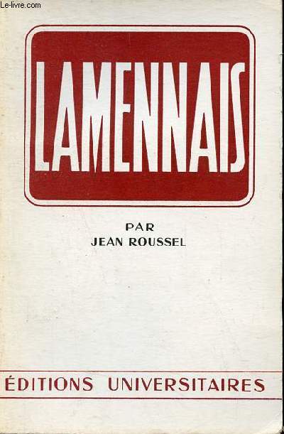 Flicit de Lamennais - Collection Classiques du XIXe sicle n6.