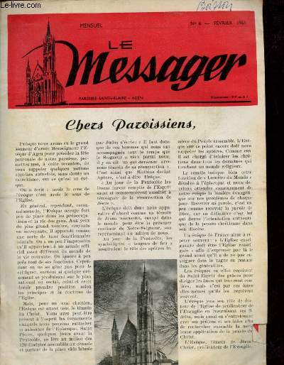 Le Messager n6 fvrier 1963 - Chers paroissiens, - ont t rappels  Dieu - la solennit de Saint-Hilaire et l'inauguration de l'glise restaure - du sang  la une ! - images du mois - les savants dchiffrent le code secret de l'hrdit etc.