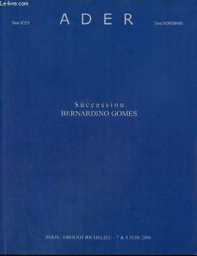 Catalogue de ventes aux enchres - Succession Bernardino Gomes cramiques & objets d'art - Drouot Richelieu 7-8 juin 2006.