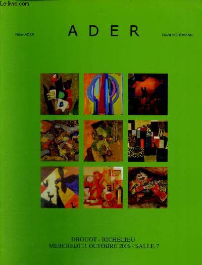 Catalogue de ventes aux enchres - Artistes abstraits des annes 50 (deuxime vente) art moderne et contemporain du XXe sicle - Drouot Richelieu mercredi 11 octobre 2006.