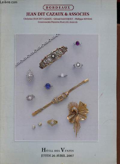 Catalogue de ventes aux enchres - Bijoux anciens et modernes, orfevrerie,argenterie, metal argente Christofle Boulenger - Htle des ventes jeudi 26 avril 2007.