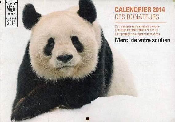 Calendrier 2014 des donateurs d'IFAW.