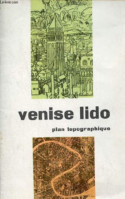 Un plan topographique de Venise lido dpliant en couleur - environ 36.5 x 47.5 cm - chelle 1 : 12.000.