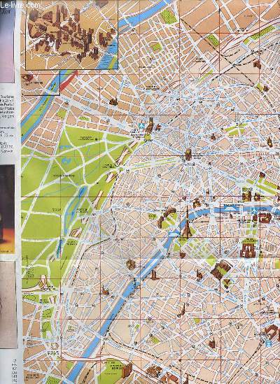 Map of paris - plan de paris galeries lafayette dépliant en couleur  d'environ 66 x 42 cm.