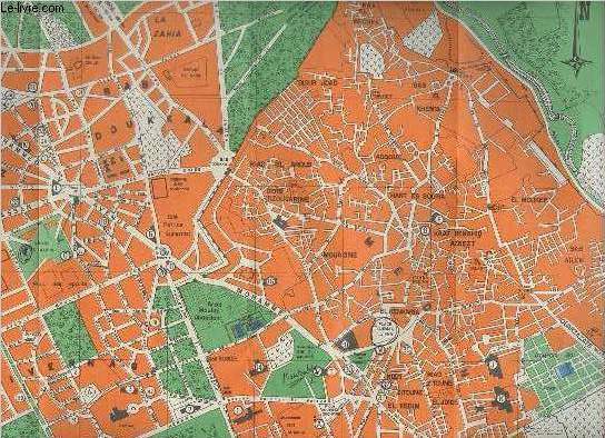 Map plan de Marrakech htels renseignements sur la rgion - Plan dpliant en couleur d'environ 51 x 41 cm.