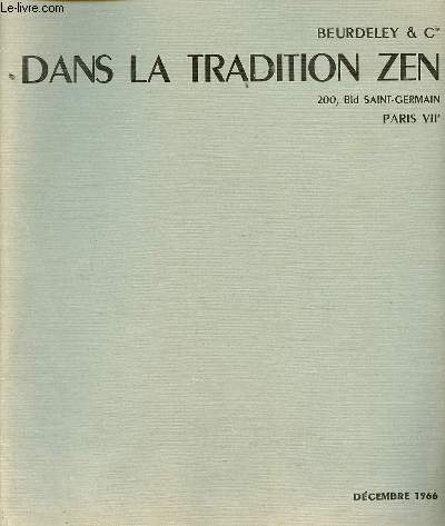 Catalogue Beurdeley & Cie dans la tradition zen - dcembre 1966.