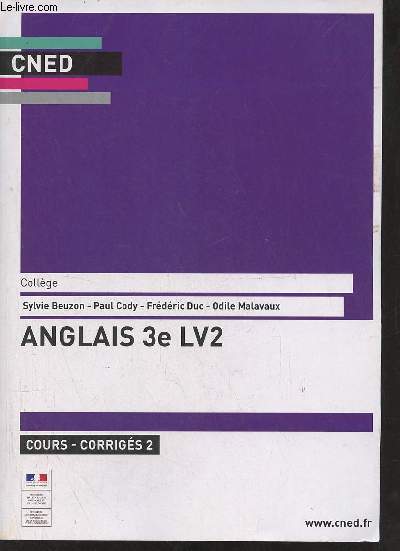 Cned collge anglais 3e LV2 cours - corrigs 2.