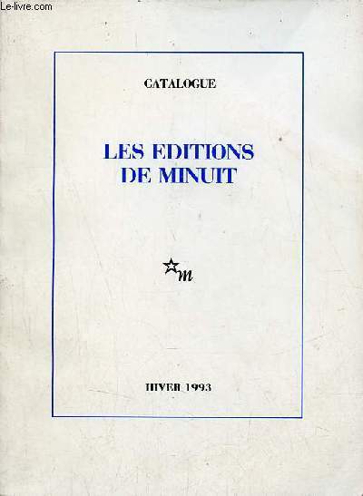 Catalogue les éditions de minuit hiver 1993.
