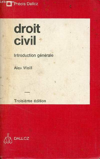 Droit civil introduction gnrale - Collection prcis dalloz - 3e dition.
