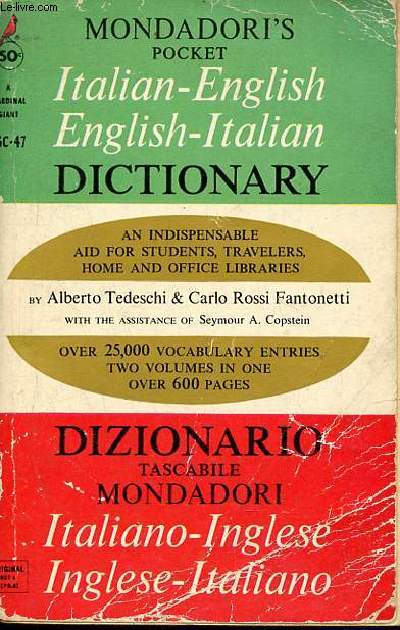 Mondadori's pocket italian-english/english-italian dictionary.