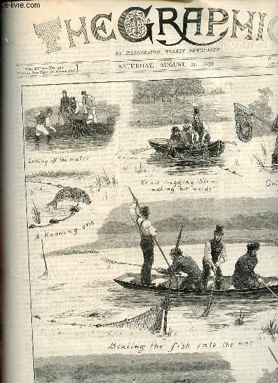 The Graphic an illustrated weekly newspaper vol.XVIII n457 saturday august 31 1878 - Fish preservation netting carp and tench in the ponds of bushey park for stocking the thames - the royal silver wedding at brussels Marie Henriette queen of the belgians