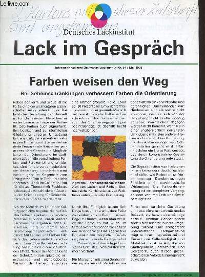 Deutsches Lackinstitut lack im gesprch informationsdienst deutsches lackinstitut nr.54 mai 1998 -