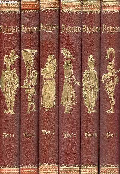 Oeuvres de Rabelais texte collationne sur les ditions originales - 6 tomes - tomes 1+2+3+4+5+6.
