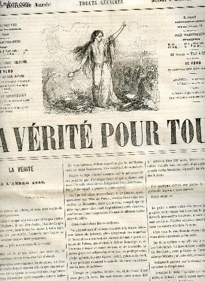 La vrit pour tous n5 deuxime anne jeudi 7 janvier 1858 - La vrit  l'anne 1858 - chos de la ville et de la province - chronique de la semaine - le sicle et la socit de Saint-Vincent-de-Paul - la Duchesse de Frenelle (esquisse rvolutionnaire)