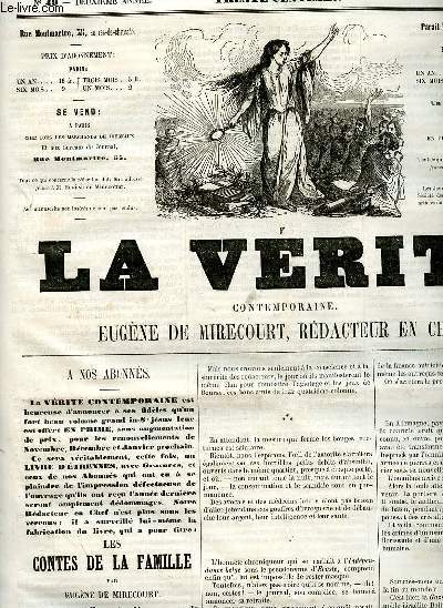 La vrit contemporaine n49 deuxime anne jeudi 11 novembre 1858 - Tablettes de la vrit - les congrs scientifiques de France - comme on mange  Paris - tudes contemporaines la cellule n14 - correspondance - un peu de tout - gazette du palais etc.