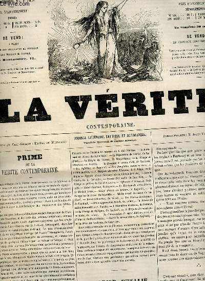 La vrit contemporaine n78 troisime anne mercredi 1er juin 1859 - Prime de la vrit contemporaine - courrier d'italie fragments de correspondance - la fort de Fontainebleau Franois Denecourt, l'ami de la nature - les cocasseries du caucase etc.