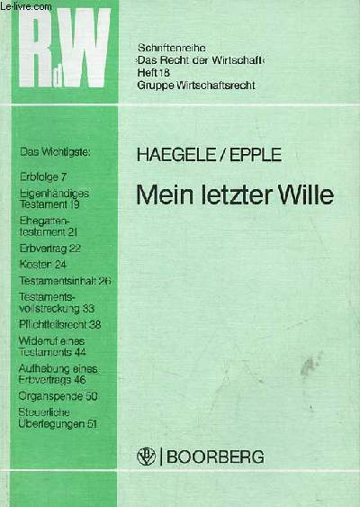 Mein letzter wille.