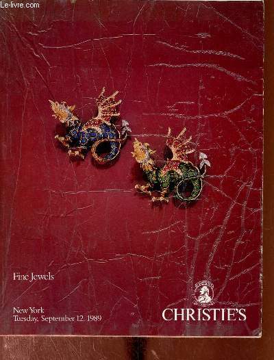 Catalogue de ventes aux enchres : Fine Jewels - Tuesay September 12, 1989 - Christie's.