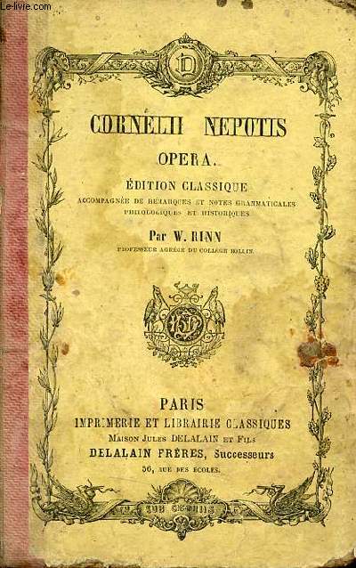 Cornelli Nepotis opera - dition classique.